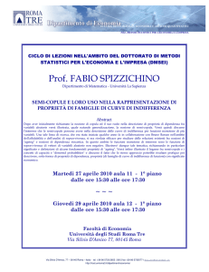 Ciclo di Lezioni nell`ambito del Dottorato di Metodi Statistici per l