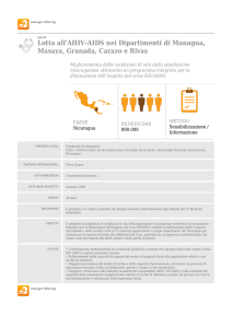 Nicaragua.Lotta all`AHIV-AIDS nei Dipartimenti di Managua