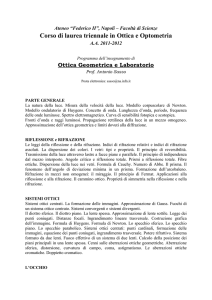 Ottica Geometrica e Laboratorio