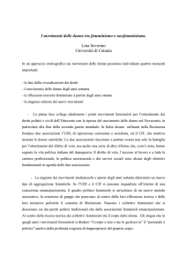 Lina Severino I movimenti delle donne tra femminismo e