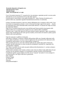 Economia domestica ad impatto zero Mariagrazia De Castro