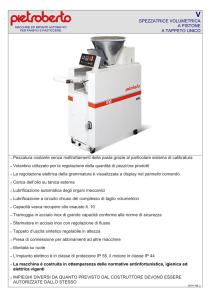 SPEZZATRICE VOLUMETRICA A PISTONE A TAPPETO UNICO