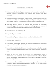 OGGETTO DEL CONTRATTO Nozione: teoria che identifica l