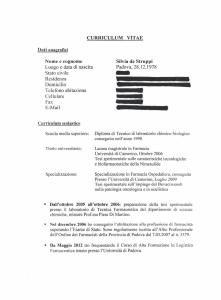 CURRICULUM VITAE Nome e cognome Luogo e