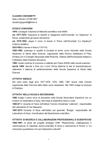 1 CLAUDIO CIGOGNETTI Nato a Roma il 27/06/1957