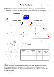 MOTO PARABOLICO - Schema per redigere una relazione di