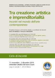 Locandina A3 Tra creazione artistica e imprenditorialità.indd
