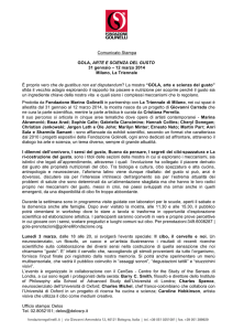 Comunicato Stampa GOLA, ARTE E SCIENZA DEL GUSTO 31