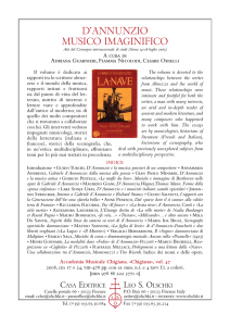 D`Annunzio musico imaginifico