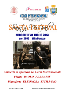 MERCOLEDI` 31 LUGLIO 2013 Concerto di