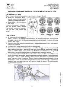 Informazioni al paziente sull`intervento di: CORDECTOMIA