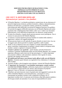 CHE COS`E` IL DISTURBO BIPOLARE Informazioni per i pazienti e i