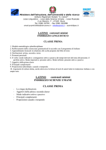 LATINO contenuti minimi INDIRIZZO SCIENZE UMANE CLASSE