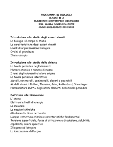 Introduzione allo studio degli esseri viventi La