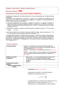1989 Seconda Prova Scritta: tema di ELETTRONICA GENERALE