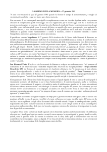 IL GIORNO DELLA MEMORIA