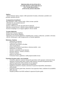 PROGRAMMA DI MATEMATICA CLASSE QUINTA GINNASIO SEZ