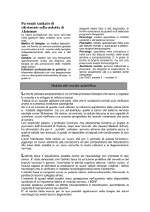 Personale sanitario di riferimento nella malattia di Alzheimer Notizie
