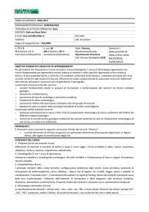 Mineralogia - Dipartimento di Scienze (UNIBAS)