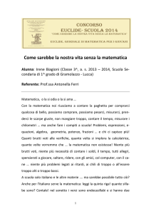 3° Biagioni Irene - Euclide. Giornale di matematica per i giovani