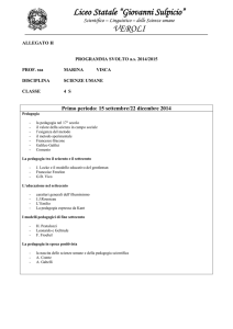 programma svolto 4 S scienze umane prof.ssa M. Visca