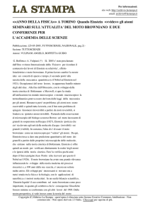 > A TORINO Quando Einstein > gli