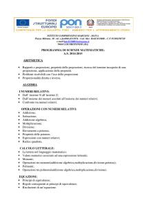 Programma Scienze Matematiche Classe Terze - Marconi