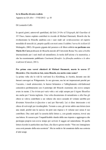 Se la filosofia diventa realista