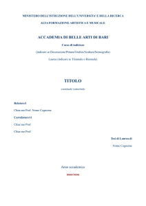 Modello Tesi - Accademia di Belle Arti di Bari