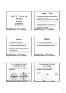 STATISTICA A STATISTICA A – K (60 ore)