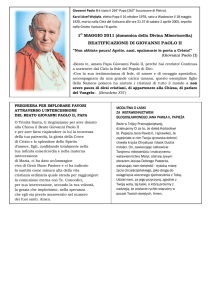 1O MAGGIO 2011 (domenica della Divina Misericordia