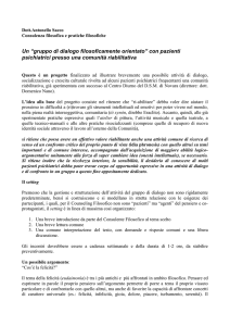 “gruppo di dialogo filosoficamente orientato” con pazienti psichiatrici