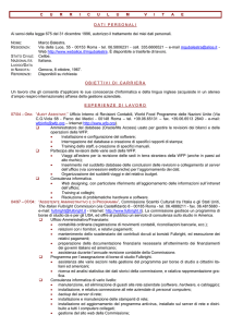 Curriculum Vitae in Italiano