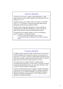 Esercizi elasticità Esercizi elasticità