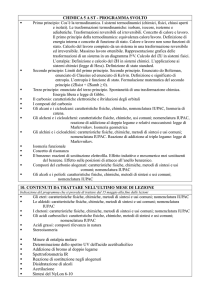 CHIMICA 5 A ST - PROGRAMMA SVOLTO Primo principio: Cos`è la