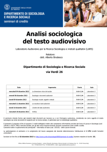 Analisi sociologica del testo audiovisivo