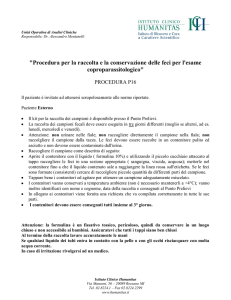 P16 Raccolta delle feci per esame parassitologico