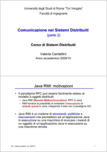 Comunicazione nei Sistemi Distribuiti Java RMI