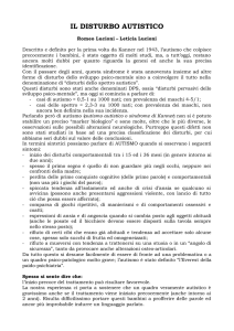 IL DISTURBO AUTISTICO