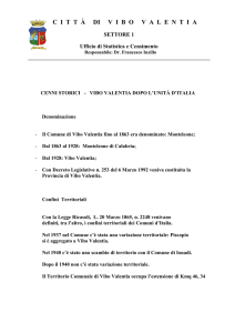 Cenni Storici Vibo Valentia dopo l`Unità d`Italia