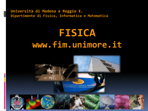 Presentazione del Corso di Laurea in Fisica - FIM Outreach