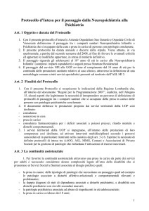 Protocollo d`Intesa per il passaggio dalla Neuropsichiatria alla