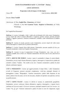 Modena LICEO ARTISTICO Programma svolto di Lingua