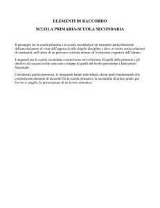 elementi di raccordo scuola primaria