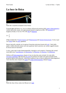 La luce in fisica - Associazione Innovit Onlus