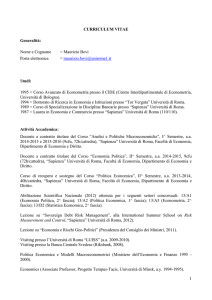 Curriculum vitae di Maurizio Bovi