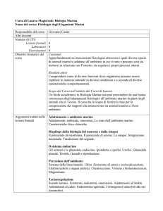 Corso di Laurea Magistrale: Biologia Marina Nome del corso