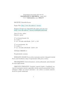 Programma PROVVISORIO del corso