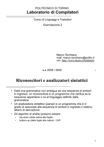 Riconoscitori e analizzatori sintattici