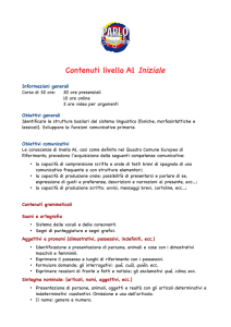 Contenuti livello A1 Iniziale - PARLO